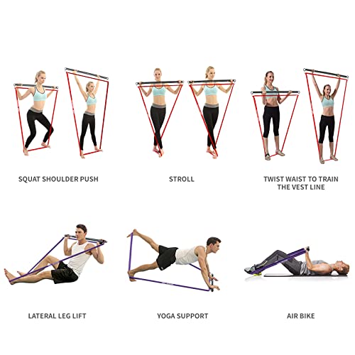POWER GUIDANCE Resistance Bands, Set of 5 Pull Up Bands, Pull Up Assistance Bands, Exercise Bands, Resistance Bands Set for Legs, Working Out - color: Set of 3（red+black+purple+bar）