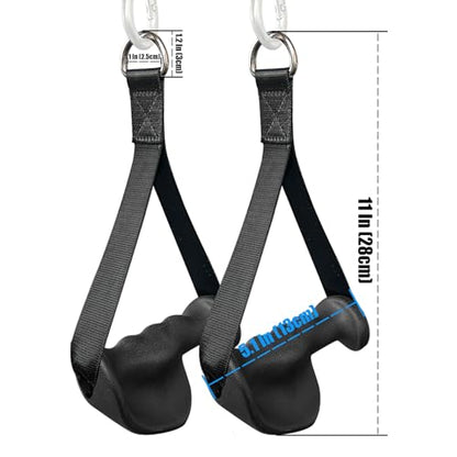 Ergonomic Tricep Rope Pulldown Attachments, Upgraded 27 32 40 & 47 Inch Extra Long Triceps Rope Cable Attachments for Gym, LAT Pull Down Bar for Cable Machine, Tricep Workout Cable Attachments