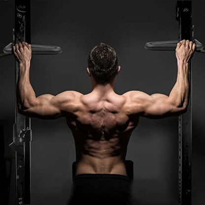 Dip Bar Attachment for Squat Rack - Multi Grip Set of 2 for Strength Training, Pull up, Push up 2x2 inch Power Cage Squat Rack - Pair
