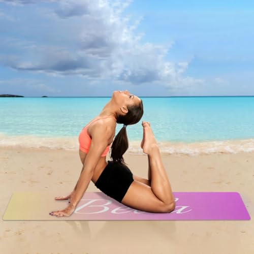 Custom Name Yoga Mat,Personalized Travel Yoga Exercise Mat,Non Slip,Perfect for Kids & Adults,Gradient Color D Series - color: Style 23