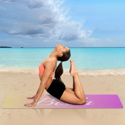 Custom Name Yoga Mat,Personalized Travel Yoga Exercise Mat,Non Slip,Perfect for Kids & Adults,Gradient Color D Series - color: Style 23