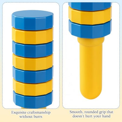 Handheld Wooden Balancers, Wooden Balance Challenge for Coordination Skills, Family Time and Office Stress Relief for Aged 14+, 1pcs Yellow