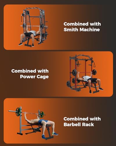 Foldable Weight Bench - Adjustable Incline Decline Workout Bench for Home Gym, Multi-Purpose Bench Press & Full Body Workout Equipment with High Weight Capacity & Compact Storage, Black