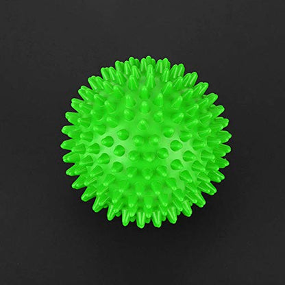 Spiky Massage Ball Muscle Roller for Body Fitness Recovery Therapy Trigger Point Relief with 9cm Green Plastic Massage Tool Dual Size 7.5cm/9cm