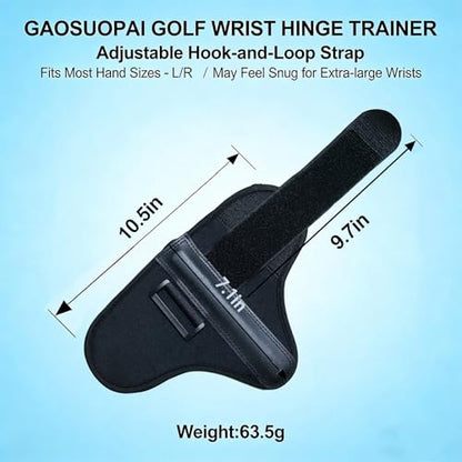 Golf Wrist Hinge Trainer | Adjustable Golf Wrist Brace with Internal Medical-Grade Splint - Swing Training Aid & Injury Recovery Support for Left/Right Handed Players