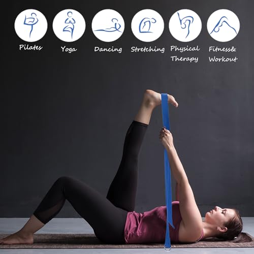 Wettarn 15 Pack Yoga Block and Strap Set 15 Pcs Non-slip Yoga Blocks with 15 Pcs Metal D Ring Stretching Exercise Workout Fitness Accessory for Gym