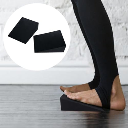 Squat Wedge Blocks Flexible Lightweight Incline Foot Stretch Wedge - color: Black 15x12x5cm (1 pair)
