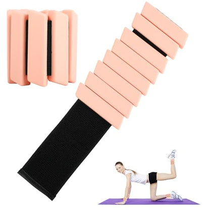Ankle & Wrist Weights for Women Kids Men - Adjustable Silicone Ankle Weights Set of 2 (1Lb Each), Wearable Arm & Leg Workout Weights Set for Yoga Dance Pilates Cardio Aerobics Walking