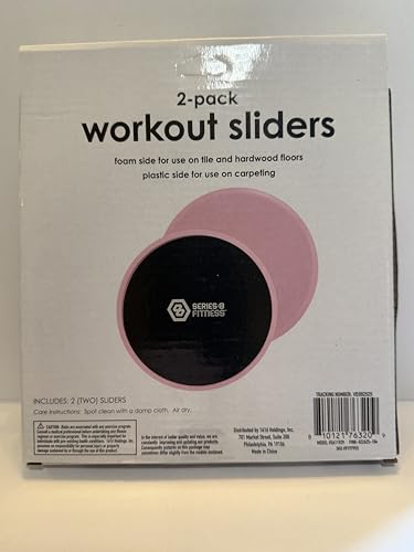 Workout Sliders 2-Pack, Pink, Dual-Sided Foam and Plastic, 7in Diameter, for Carpet, Tile, and Hardwood Floors