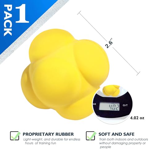 GSE Sports Reaction Balls for Field Training, Agility Trainer for Baseball - color: Yellow, style: 1-Pack