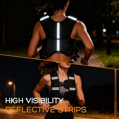 Weighted Vest for Men and Women, Silicone-Iron Fill Even Weight, Adjustable Workout Weight Vest with Reflective Stripes & Phone Pocket, Body Strength Training Gear for Walking Rucking Gym - size: 12 lb
