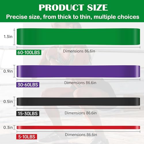 Pull Up Assistance Bands - Resistance Bands Set - Multi-Level Resistance, Fitness Band, Full Body Training, Suitable for Exercise and Physical Therapy Exercise Bands - color: 4pcs
