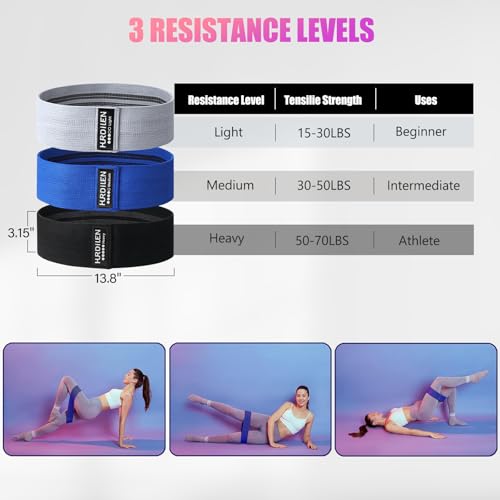 Resistance Bands for Working Out, Exercise Workout Bands for Women & Men, 3 Levels Elastic Stretch Bands for Exercise with Carry Bag for Physical Therapy, Home Fitness, Strength Training, Yoga