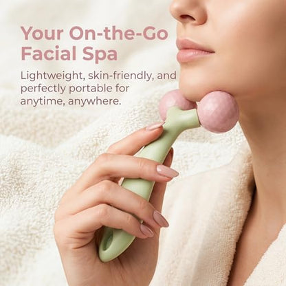 FRCOLOR Handheld Face Roller for Jawline Shaper V-Shaped Facial Massage Tool for Edema Relief, Skin Tightening Lifting