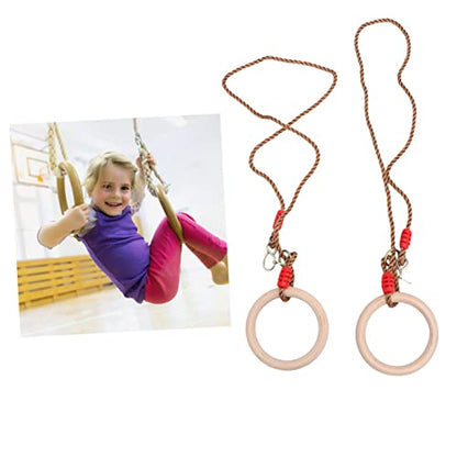 Sosoport Adjustable Rings Boys and Girls Gymnastic Rings with Rope Indoor Exercise for Full Body Strength