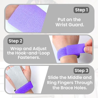 Amrta Gymnastics Grips with Wristbands for Girls 2 Pair - color: Purple-Pink, size: X-Small