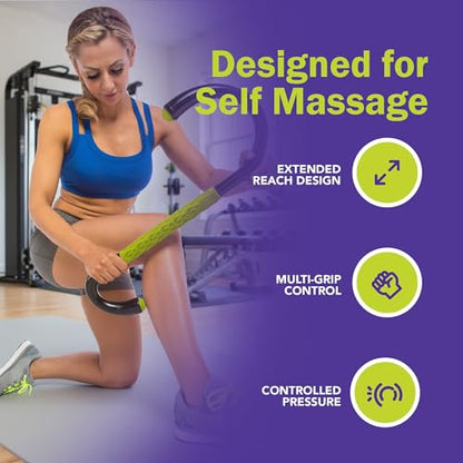 GoFit Muscle Self Massage Hook, Ergonomic Massage Bar for Targeted Muscle Relief, Trigger Point and Deep Tissue Massage Tool for Back, Shoulders, and Legs