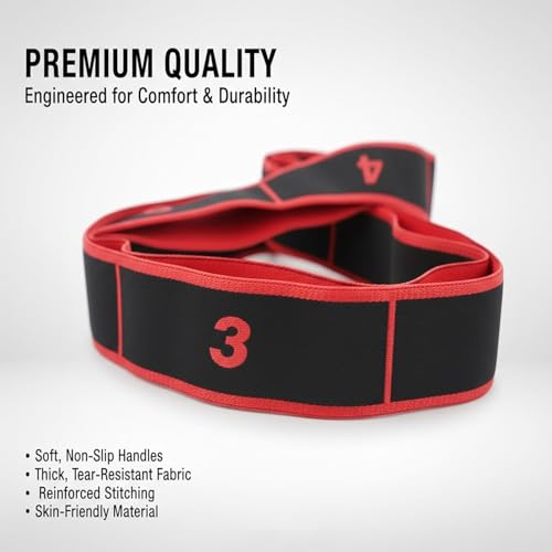 Fitness Resistance Bands with Handles, Fitness Resistance Band for Stretching and Yoga, Adjustable Bands for Full Body Stretching Shaping - color: Red