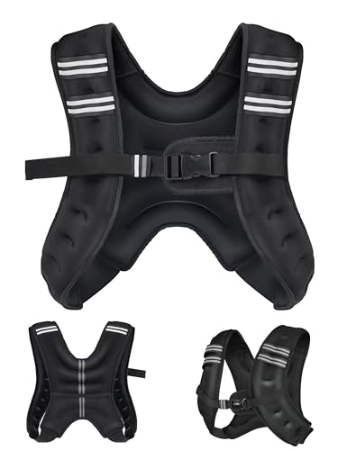 Henkelion Weighted Vest Weight Vest for Men Women Kids Weights Included, Body Weight Vests Adjustable for Running, Training Workout, Jogging, Walking - color: Black, size: 20 lbs