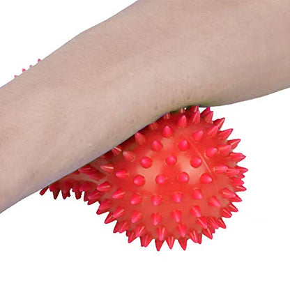 Spiky Massage Ball for Deep Tissue Massage, Myofascial Release, Foot for Home, Outdoors (red - color: Red