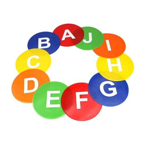 Agility Floor Dots 10 Pack 9.06 inch (23cm) PVC Non Slip Sport Training Markers for Soccer Dance