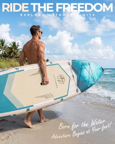 11'6"x35" Inflatable Paddle Board, 450lbs Extra Wide Stand Up Paddleboard for Adults with Premium SUP Accessories Kit & Backpack, Blow Up Kayak Non-Slip Stable Deck Boat for Yoga Fishing Surf - style: Light Wood Grain/kayak seat