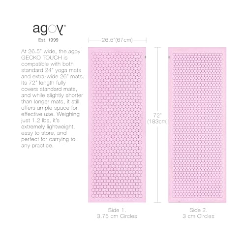 agoy Gecko Touch - Next-Gen Microfiber Yoga Towel - Double-Sided Silicone Non-Slip Grip – Ideal for Hot Yoga - Ultra Absorbent, Easy to Wash, Travel-Friendly - 30% Recycled Material - Free Wet Bag - color: Purple Rain