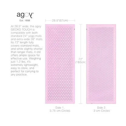agoy Gecko Touch - Next-Gen Microfiber Yoga Towel - Double-Sided Silicone Non-Slip Grip – Ideal for Hot Yoga - Ultra Absorbent, Easy to Wash, Travel-Friendly - 30% Recycled Material - Free Wet Bag - color: Purple Rain