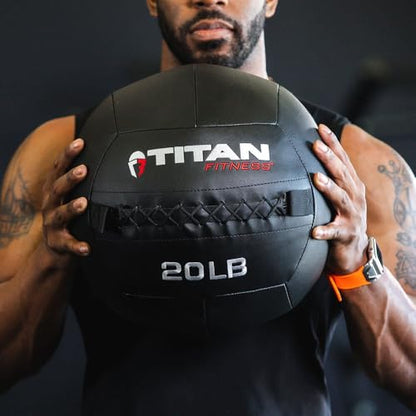 Titan Fitness Soft Shell Medicine Wall Ball, Cross-Texture Grip - size: Multipack, 6-30 lb