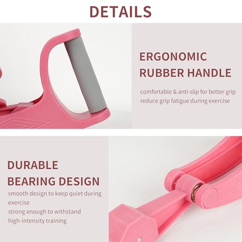 Ropeless Battle Ropes Full Body HIIT Exercise Equipment, 2pcs, Pink | Men Women Training Rope Fitness Accessories, for Home Gym Travel, Rubber Handle Cordless Arm Trainer, Weight Adjustable