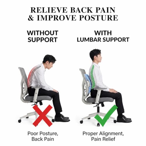 UJoowalk Back Stretcher for Lower Back Relief, Air Adjustable Lumbar Support Board with Extra-Wide Panel, 98 Massage Nodes, Spine Stretching Device for Posture Support & Flexibility (Blue)
