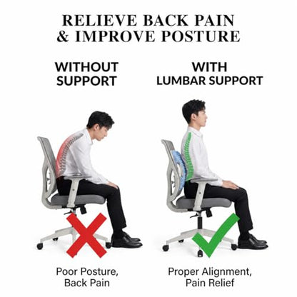 UJoowalk Back Stretcher for Lower Back Relief, Air Adjustable Lumbar Support Board with Extra-Wide Panel, 98 Massage Nodes, Spine Stretching Device for Posture Support & Flexibility (Blue)