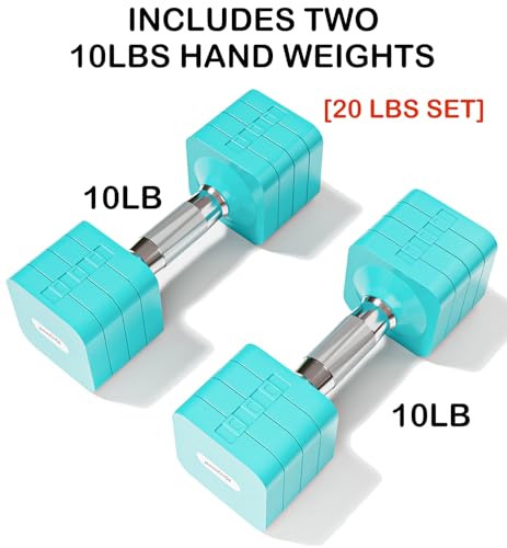 Adjustable Dumbbell Set for Women Men 7.5LB/10LB/15LB/20LB/25LB Each - color: Blue, style: 10LB Each [20 LBS Total]
