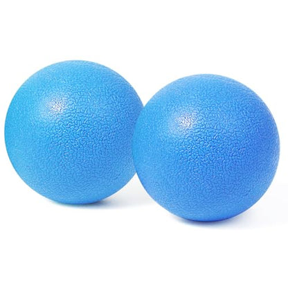 2-Pack Firm Lacrosse Massage Balls- for Deep Tissue, Trigger Point & Myofascial Release Therapy, Relieve Muscle Knots (Light Blue) - color: Light Blue