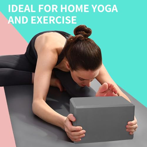Yoga Blocks 4 Pack - EVA Foam Blocks for Pilates Workout, Stretching, Meditation - Yoga Block for Flexibility, Balance, Spine Strength, Non-slip and Lightweight Exercise Blocks