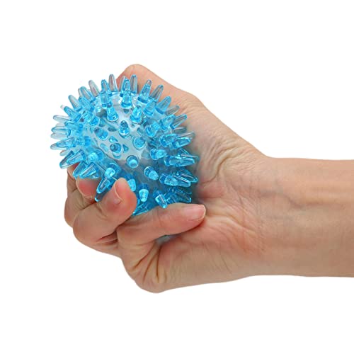 Ymiko Spiky Ball, Soft Transparent Massage Ball Spiky Ball Hollow Strength Recovery Exercise Stress Relief Massage Ball for Hand Wrist, Foot, Back, Muscles(7CM)