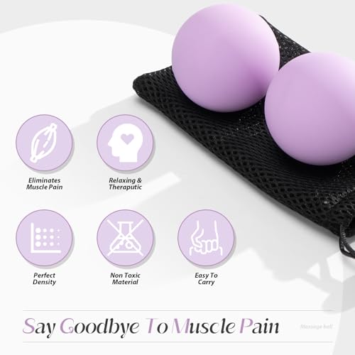 Massage Lacrosse Balls for Myofascial Release,Yoga Deep Tissue Massage,Trigger Point Therapy and Foot Plantar Fasciitis,Muscle Soreness Massager Ball (2 Packs) (Red) - color: Red
