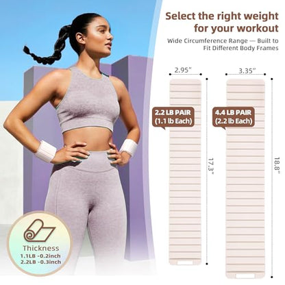 BECOJADDE Wrist Weights Ankle Weight for Women 1 Pair (1.1 lb/2.2 lb Each) - color: Beige Taupe, size: 4.4 Lb Pair (2.2 Lb Each)
