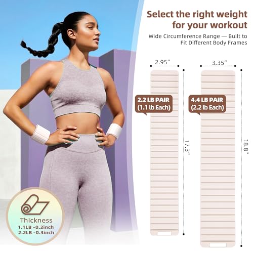 BECOJADDE Wrist Weights Ankle Weight for Women 1 Pair (1.1 lb/2.2 lb Each) - color: Beige Taupe, size: 2.2 Lb Pair (1.1 Lb Each)