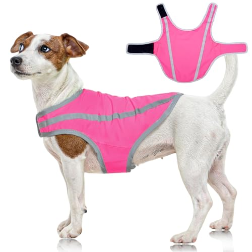 FUAMEY Dog Safety Vest High Vis Hunting Dog Vests for Small Dogs Reflective - color: Pink, size: X-Small