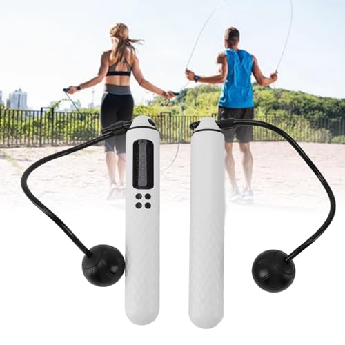 Jump Rope with Counter, Weighted Cordless Skipping Rope for Fitness, Rechargeable Ropeless Jump Rope with Digital Display for Men Women Kids Home Gym Cardio Training