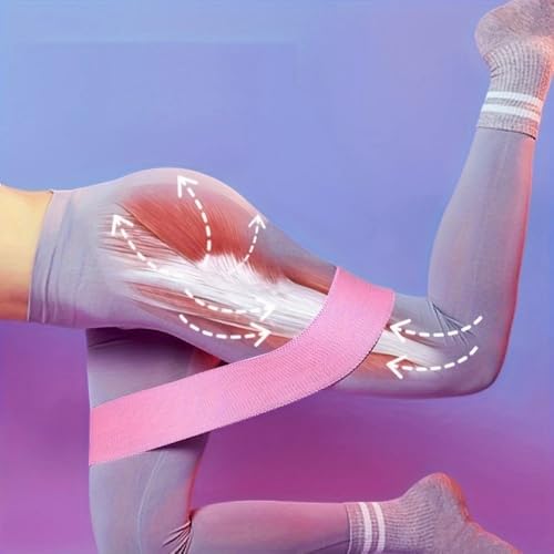 Fabric Resistance Bands for Women & Men, Glute & Leg Exercise Bands for Strength Training & Yoga - color: Pink