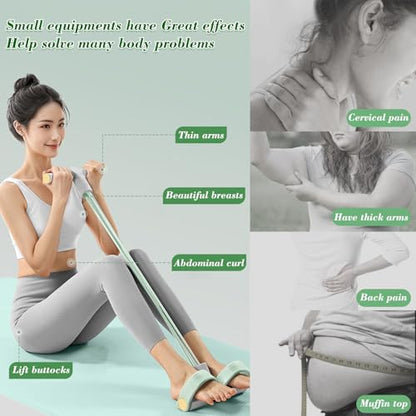 Foot Pedal Resistance Band,6-Tube Pedal Puller Resistance Rope,Yoga Elastic Exercise Bands, for Women Jump Fitness, Abdomen/Arm Weight/Waist/Leg Stretching Slimming Training