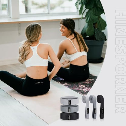 9 PCS Fabric Resistance Bands Set for Working Out, Non-Slip Exercise Booty Bands for Women & Men Leg and Glutes with Hair Ties and Tape Measure - for Home Gym Workout, Yoga, Pilates