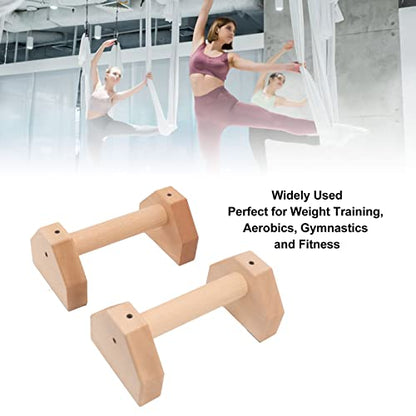 Pack of 2 Wooden Push Up Handles, Non-Slip Pushup Bar Handstand Parallettes Bars for Calisthenics and Fitness (25 cm / 9.8 inches)