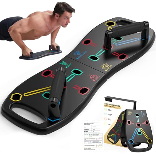 Push Up Board, Portable Pushup Board for Men, Foldable Push Up Bar 20 in 1 at Home Gym, Multifunctional Pushup Handles for Chest Muscle Exercise Strength Training Equipment