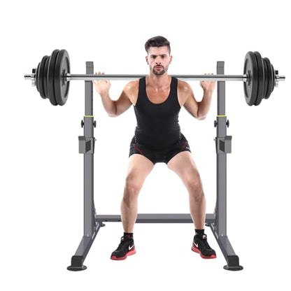Adjustable Squat Rack,Multi-Function Barbell Rack for Weight Lifting and Home Gym Fitness Workout Portable Squat Bench Press