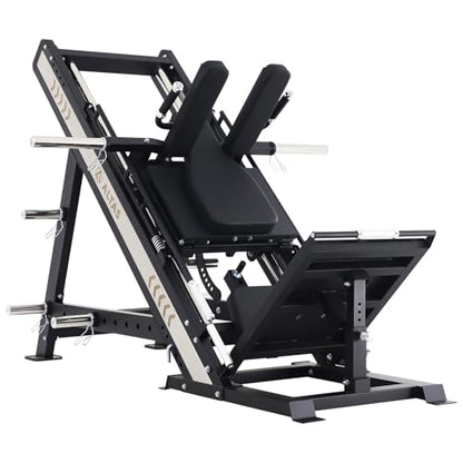 6026 Multi Function Leg Press & Hack Squat Machine, 2000LB Capacity, Adjustable Back Pad, Heavy-Duty Steel Frame, Black & Red Light Commercial Fitness Equipment