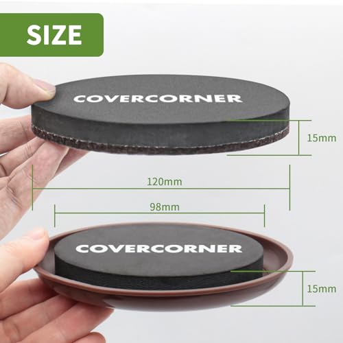 Furniture Sliders for Carpet and Hardwood, 8 PCS 4 3/4", Brown - size: Round 8 PCS 4 3/4'' Brown