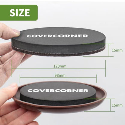 Furniture Sliders for Carpet and Hardwood, 8 PCS 4 3/4", Brown - size: Round 8 PCS 4 3/4'' Brown